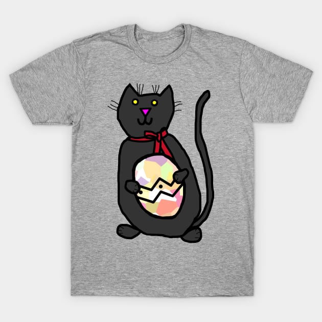 Cat Holding Easter Egg T-Shirt by ellenhenryart